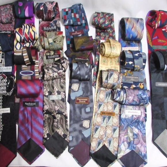 NEW Lot of 6 Men's Name Brand 100% Silk LONG Ties - Picture 6 of 7